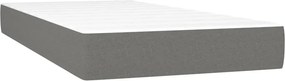 vidaXL Κρεβάτι Boxspring με Στρώμα &amp; LED Σκ.Γκρι 200x200εκ. Υφασμάτινο