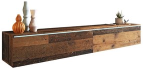 Τραπέζι Tv Sarasota 121, Παλαιωμένο χρώμα ξύλου, Ο αριθμός των θυρών: 2, 180x30x33cm, 28 kg | Epipla1.gr
