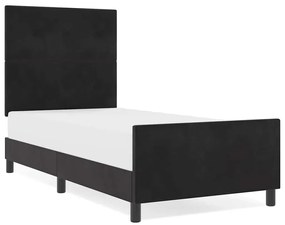 vidaXL Σκελετός Κρεβατιού με κεφαλάρι Μαύρο 100 x 200 cm Βελούδο