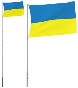 vidaXL Ουκρανική Σημαία και Ιστός 5,55 μ. από Αλουμίνιο