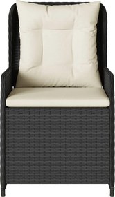 vidaXL Καρέκλες Κήπου Ανακλινόμενες 2 τεμ Μαύρο Συνθ. Ρατάν