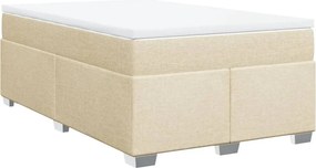 vidaXL Κρεβάτι Boxspring με Στρώμα Κρεμ 120x190 εκ. Υφασμάτινο