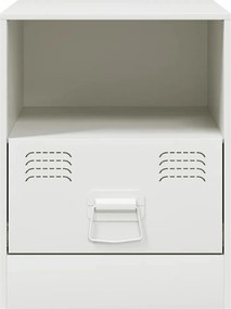 vidaXL Κομοδίνα 2 τεμ. Λευκό 34,5 x 39 x 44 εκ. από Χάλυβα