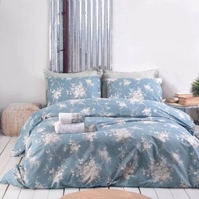 Σεντόνια Mathilde Με Λάστιχο (Σετ 3τμχ) Blue Ρυθμός Semi-double 160x260cm 100% Cotton