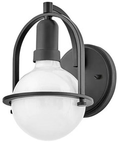 Απλίκα Φωτιστικό Τοίχου 1xE27 Οπάλ Γυαλί Somerset Quintiesse Elstead Lighting-QN-SOMERSET1-BK-Μαύρο QN-SOMERSET1-BK