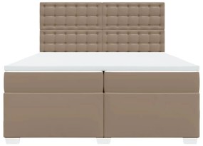 vidaXL Κρεβάτι Boxspring με Στρώμα Καπουτσίνο 200x200εκ.από Συνθ.Δέρμα