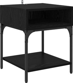 vidaXL Κομοδίνο Μαύρη Οξυά 40 x 40 x 50 cm Επεξεργασμένο Ξύλο