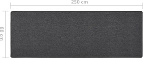 vidaXL Χαλί Διάδρομος Ανθρακί 80 x 250 εκ.