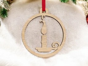 Σετ των 3 Intra απο ξύλο plywood 3mm-4mm πάχος – Χριστουγεννιάτικο στολίδι με κερί 15x15 cm INTRAVECTRY-MY545247