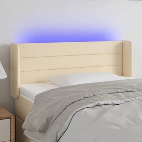 Κεφαλάρι Κρεβατιού LED Κρεμ 103x16x78/88 εκ. Υφασμάτινο 3123371