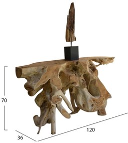 ΚΟΝΣΟΛΑ HM9370 ΑΠΟ ΜΑΣΙΦ ΞΥΛΟ ΤEAK ΦΥΣΙΚΟ 120Χ36Χ70Y εκ.