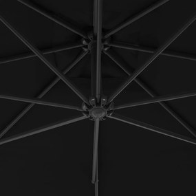 vidaXL Ομπρέλα Κρεμαστή Μαύρη 250 x 250 εκ. με Ατσάλινο Ιστό