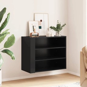 vidaXL Ντουλάπι Τοίχου Μαύρο 75x35x60 εκ. από Επεξεργασμένο Ξύλο