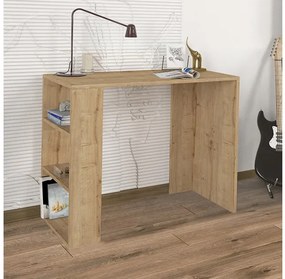 Γραφείο εργασίας Netenia Megapap από μελαμίνη sapphire oak 90x40x74εκ. GP042-0115,2-GP042-0115,2-Καφέ GP042-0115,2