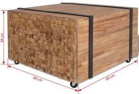 Τραπεζάκι Βοηθητικό 60 x 60 x 38 εκ. από Ξύλο Teak - Καφέ