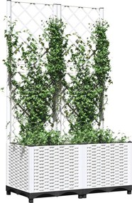 vidaXL Γλάστρα Κήπου Λευκό 80 x 40 x 136 cm