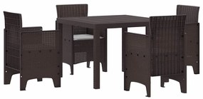 vidaXL Σέτ φαγητού για κήπο 5 pcs Καφέ Rattan Polt