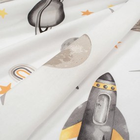 Σεντόνι Λίκνου (80x110) Dimcol Space Mission 183 White - Grey