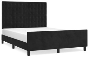 vidaXL Σκελετός Κρεβατιού Χωρίς Στρώμα Μαύρο 140x200 εκ. Βελούδινο