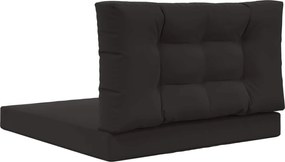 vidaXL Μαξιλάρι Καναπέ Εξωτερικού Χώρου 2 pcs Μαύρο Πολυεστέρας