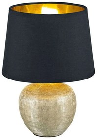 Φωτιστικό Επιτραπέζιο Luxor R50621079 1xE14 40W Φ18cm 26cm Gold-Black RL Lighting Κεραμικό,Ύφασμα