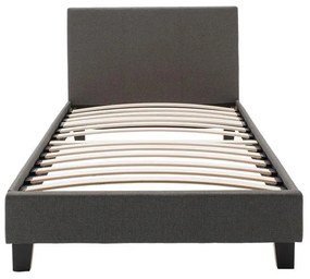 Κρεβάτι Nevil μονό 100x200 με ύφασμα χρώμα ανθρακί 106x218x109 εκ.