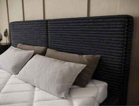 Επενδυμένο κρεβάτι Milora-Μαύρο-160 x 200