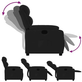 Πολυθρόνα Ανακλινόμενη Μαύρη Υφασμάτινη - Μαύρο