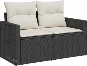 vidaXL Σετ Καναπέ 6 τμχ. Μαύρο και Κρεμ Λευκό 55 x 55 x 37 εκ