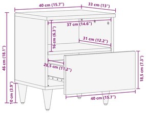 ΚΟΜΟΔΙΝΑ 2 ΤΕΜ. 40 X 33 X 46 ΕΚ. ΑΠΟ ΜΑΣΙΦ ΞΥΛΟ ΜΑΝΓΚΟ 4018671