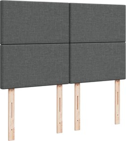 vidaXL Κρεβάτι Boxspring με Στρώμα Σκούρο Γκρι 160x200 εκ Υφασμάτινο