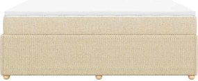vidaXL Κρεβάτι Boxspring με Στρώμα Κρεμ 140x200 εκ. Υφασμάτινο