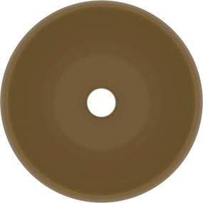 vidaXL Νιπτήρας Πολυτελής Στρογγυλός Κρεμ Ματ 40 x 15 εκ. Κεραμικός
