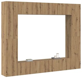vidaXL Ντουλάπι TV 8 pcs Καφέ 221 x 30 x 180 εκ. Επεξεργασμένο ξύλο