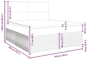 Κρεβάτι Boxspring με Στρώμα Μαύρο 180x200 εκ. Βελούδινο - Μαύρο