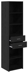 vidaXL Highboard Μαύρη Οξυά 45 x 42,5 x 185 εκ. Επεξεργασμένο ξύλο