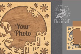 Σετ των 2 Intra απο ξύλο plywood 3mm-4mm πάχος Χριστουγεννιάτικη κορνίζα φωτογραφιών με λέιζερ 9 Δίασταση 20x30 cm INTRAFABR-112790875