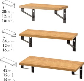 Ράφια Max Home Σίδερο Ξύλο MDF 42 X 12 X 16 CM (4 Μονάδες)