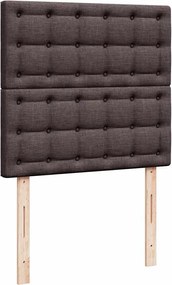 vidaXL Κρεβάτι Boxspring με Στρώμα Σκούρο Καφέ 100x200 εκ. Υφασμάτινο