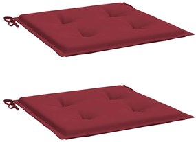 vidaXL Μαξιλάρια Καρέκλας Κήπου 2 τεμ. Μπορντό 40x40x4 εκ. Υφασμάτινα