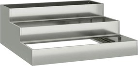 vidaXL Γλάστρα Κήπου Ασημί 90 x 90 x 35 εκ Επικαλυμμένος Χάλυβας