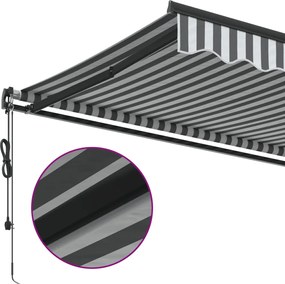 vidaXL Τέντα Πτυσσόμενη Αυτόματη με LED Ανθρακί / Λευκή 350x250 εκ.