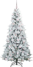 vidaXL Τεχνητό Χριστουγεννιάτικο Δέντρο με Άξονα με βάση Λευκό 210 cm