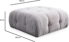 Corner Sofa Amaris 2 Seater With Pouffe - Light Grey Light Grey