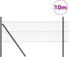 vidaXL Έξιγωνο φράχτη σταθερού εδάφους 10 x 0,5 m Γκρι Δίχτυ