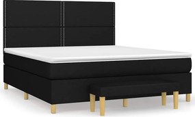 vidaXL Κρεβάτι Boxspring με Στρώμα Μαύρο 160x200 εκ. Υφασμάτινο