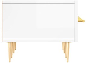vidaXL Έπιπλο Τηλεόρασης Γυαλ. Λευκό 150x36x30 εκ. Επεξεργασμένο Ξύλο