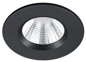 Zenia Στρογγυλό Μεταλλικό Χωνευτό Σποτ με Ενσωματωμένο LED και Θερμό Λευκό Φως σε Μαύρο χρώμα 8.5x8.5cm Trio Lighting 680710132