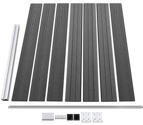vidaXL Σετ Πάνελ Περίφραξης Μαύρο 353 x 146 εκ. από WPC