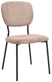 Καρέκλα τραπεζαρίας Kevin Megapap μόκα ύφασμα - μεταλλικό μαύρο πόδι 48x51x87εκ.